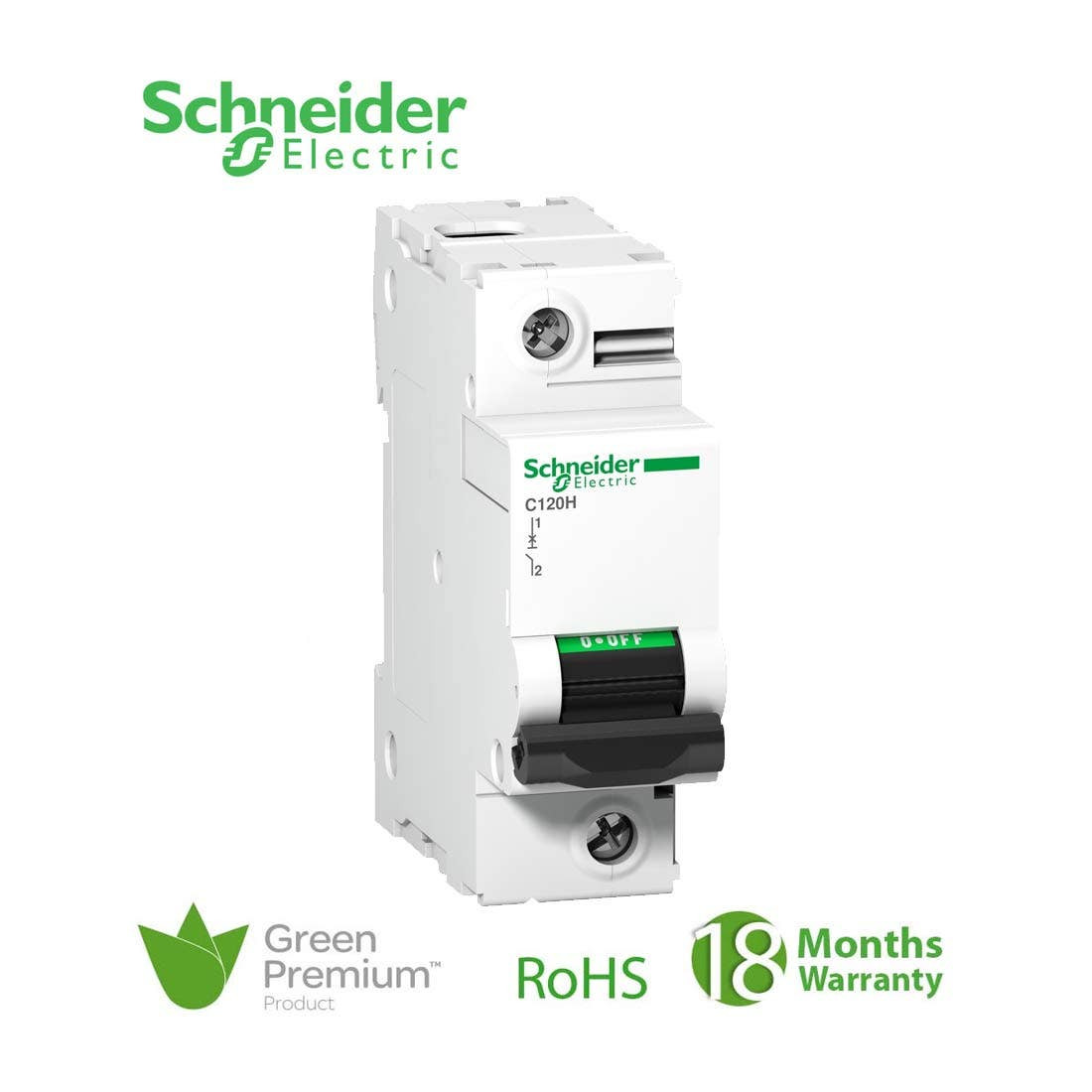 SCHNEIDER - MCB Breaker, Acti9 C120H, 1P, 80A, C curve