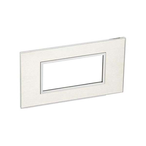 LEGRAND - Plate Arteor, Italian/French/German, Square, 4 Modules, Stainless Steel