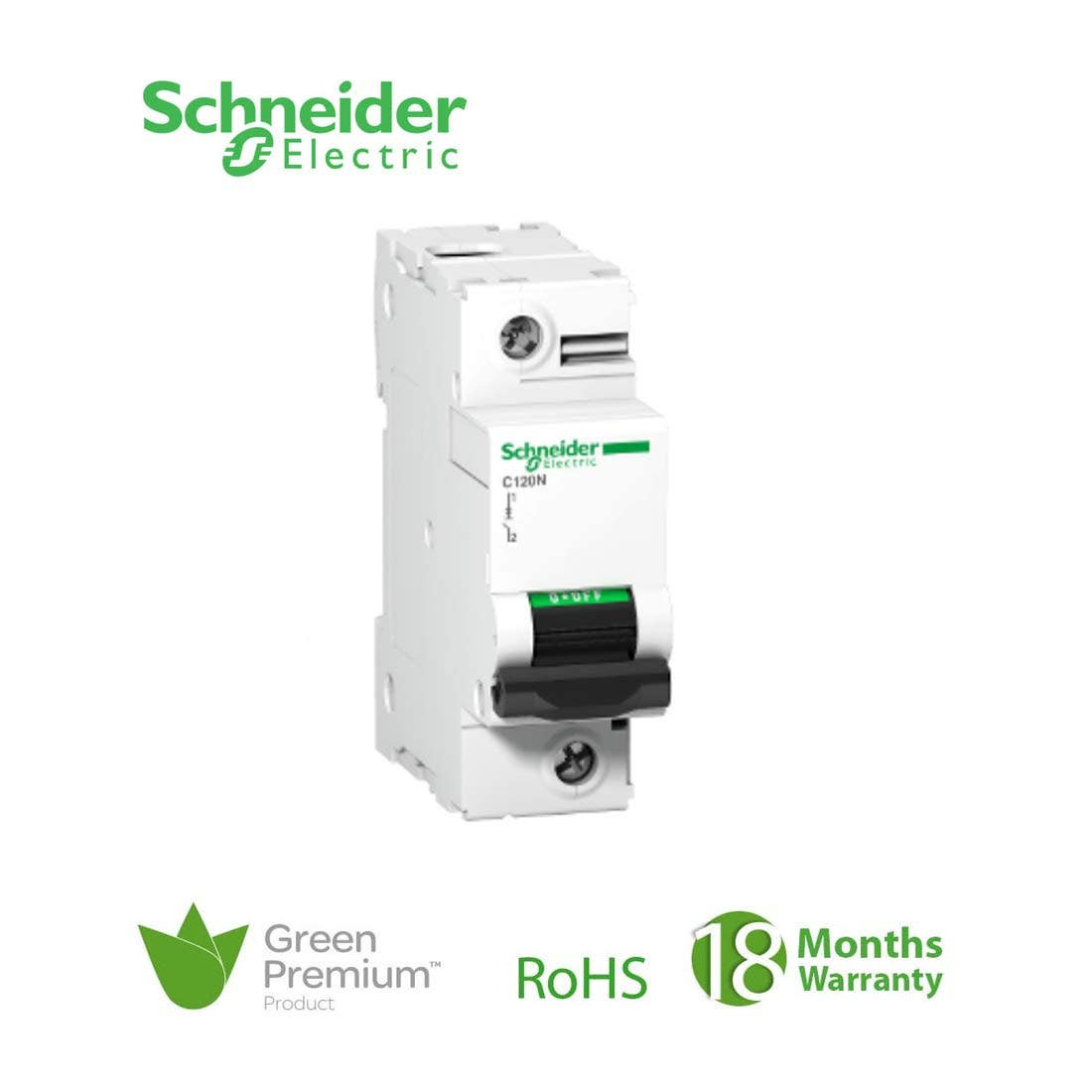 SCHNEIDER - MCB Breaker, Acti9 C120N, 1P, 80A, C curve