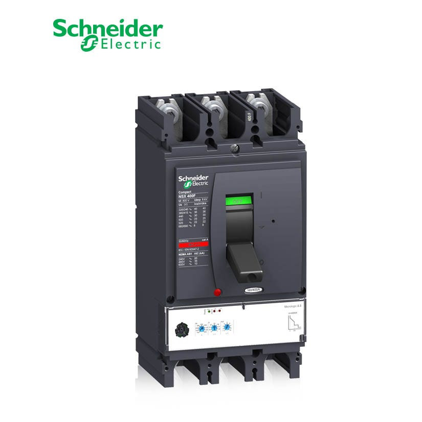 SCHNEIDER - MCCB Breaker, ComPact NSX400H, 3P 3d, 70kA at 415 VAC, MicroLogic 2.3 Trip Unit 400A