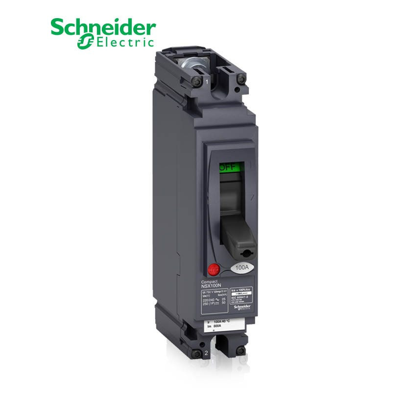SCHNEIDER - MCCB Breaker, ComPact NSX100N AC/DC, 1P 1d, 25kA at 240 VAC, TMD Trip Unit 80A