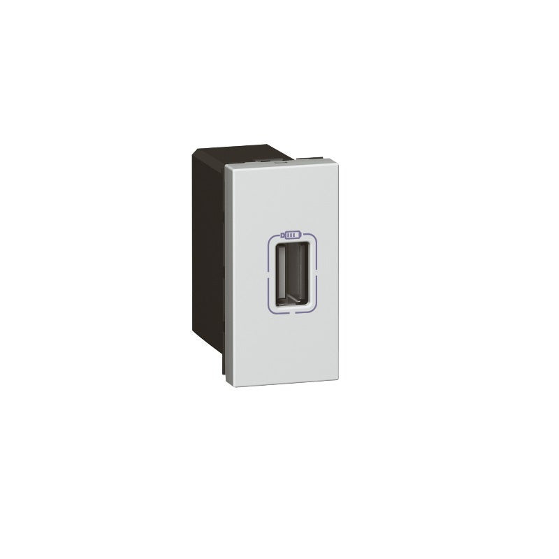 LEGRAND - Single USB Socket Mosaic, 5 V, 750 mA, 1 Module, Aluminum