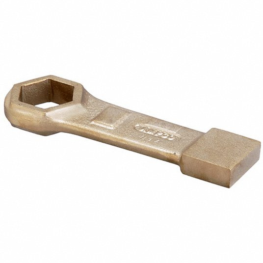 Striking Wrench, Aluminum, Bronze, Natural, Head Size 1 5/8 in, Overall Length 9 in, 0 °1TEC3