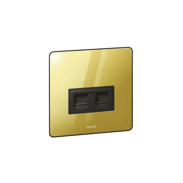 LEGRAND - Socket RJ45 CAT 6 Synergy, Twin, Design Glossy Gold, Sleek