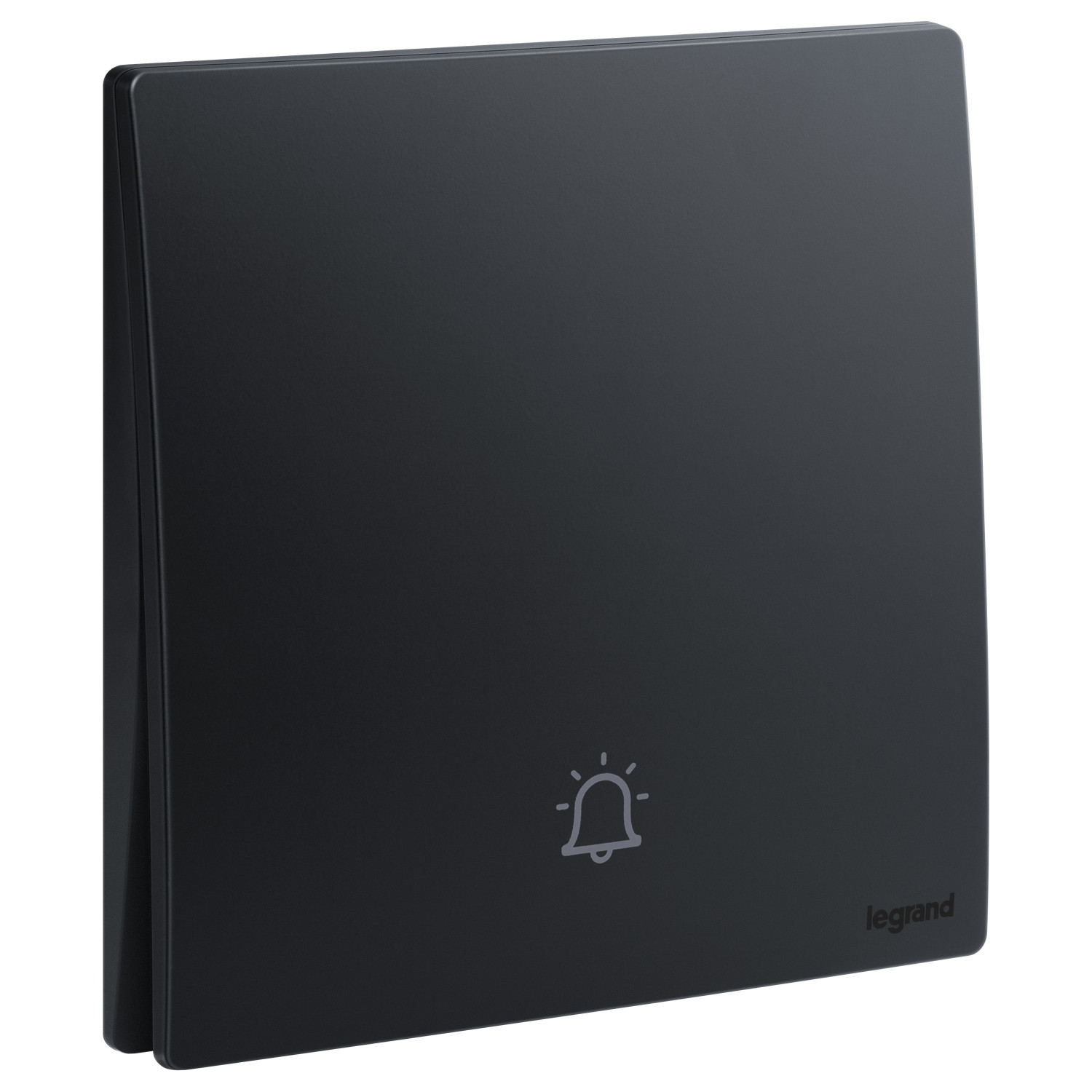 LEGRAND - Push-Button Mallia, N/O Contact with Bell Symbol, 1 Gang, 10 A, 250 V~, Matt Black