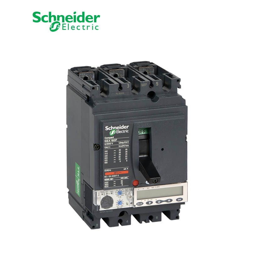 SCHNEIDER - MCCB Breaker, ComPact NSX160H, 3P 3d, 70kA at 415 VAC, MicroLogic 5.2A Trip Unit 100A