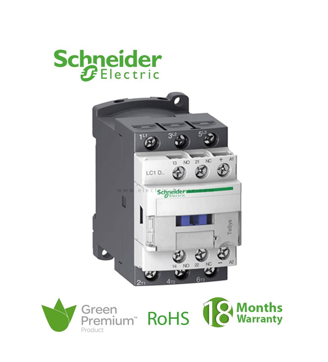 SCHNEIDER - Magnetic Contactor, 3P(3 No), AC-3, = 440 V 9 A, 220 V AC Coil