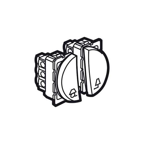 LEGRAND - 2-Way Push-Button Arteor for Lights, Round, 2 Modules, Magnesium