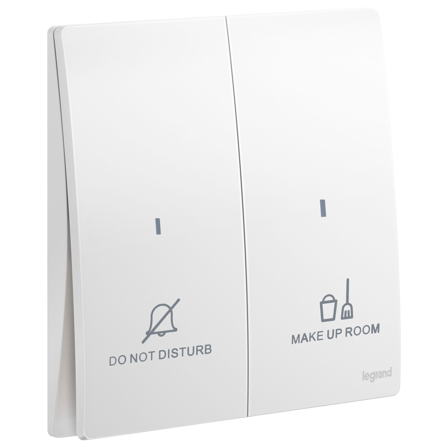 LEGRAND - Switch for Hotel Mallia, Do Not Disturb/Make Up Room, 2 Gang, Matt White