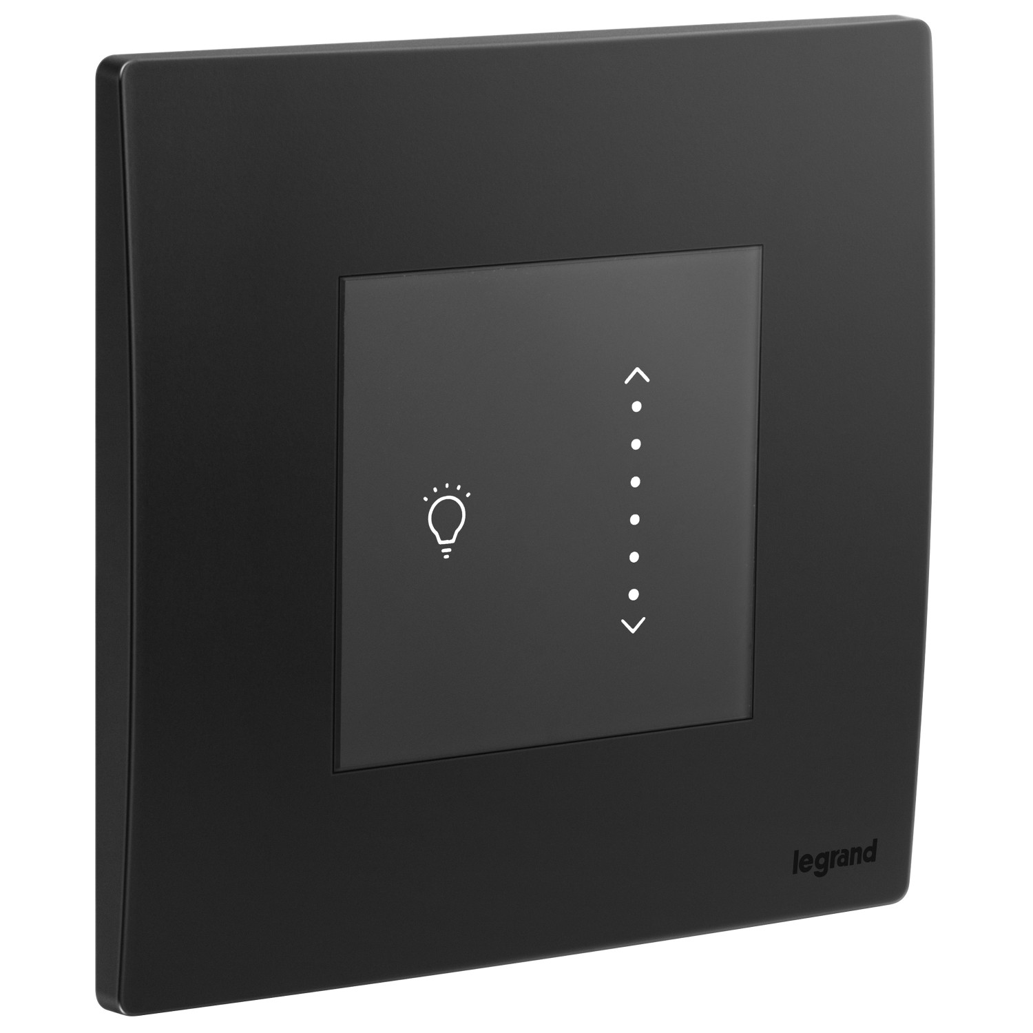 LEGRAND - Sliding Touch Dimmer Mallia, with Neutral, 300 W, 1 Gang, Matt Black