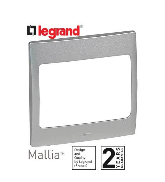 DISCONTINUED LEGRAND - Plate Mallia, 1 Gang, Silver
