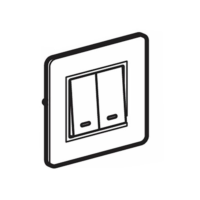 LEGRAND - Hotel Call Indicator Synergy Sleek, Internal Room Control, 10A, 250V, Polished Stainless Steel