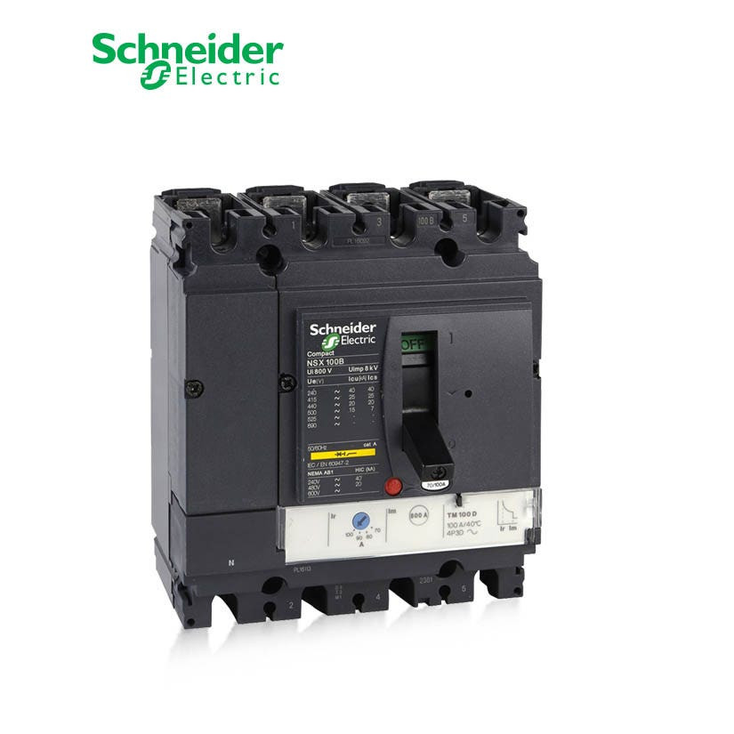 SCHNEIDER - MCCB Breaker, ComPact NSX100N, 4P 4d, 50kA at 415 VAC, TMD Trip Unit 63A