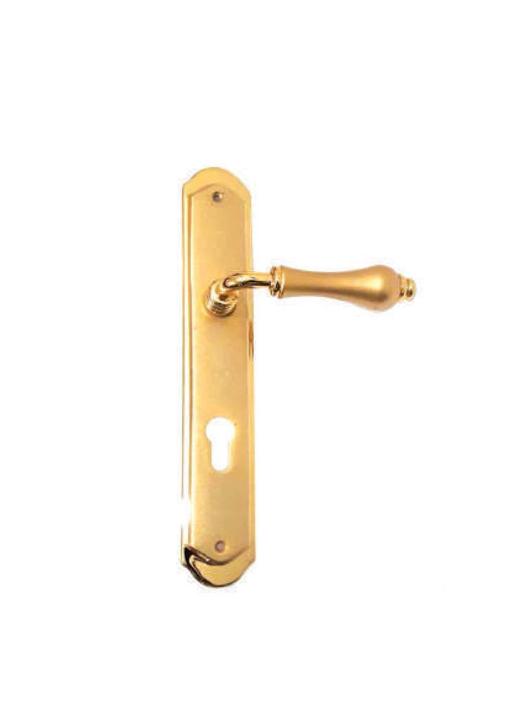 Kali Door Handle Gold Matte Green Crystal Handle