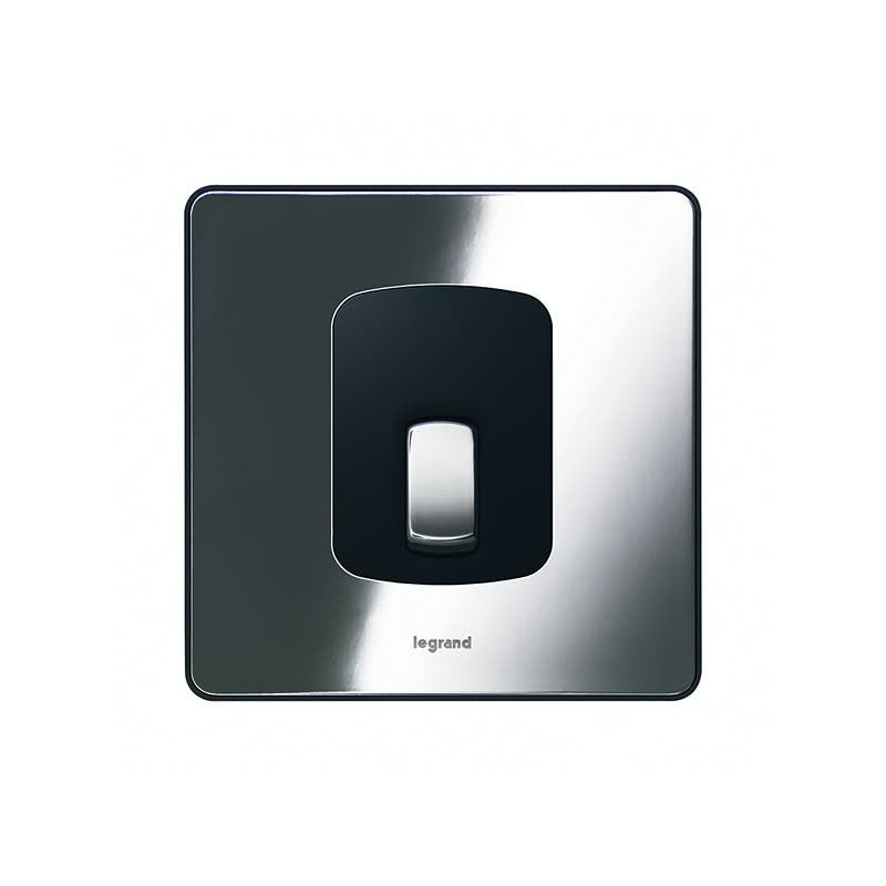 LEGRAND - Double Pole Switch Synergy Sleek, 20A, 250V, Polished Stainless Steel