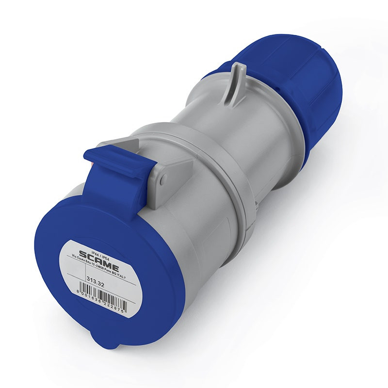 SCAME - Connector, 32A, 2P+E, IP44/IP54, 6H, 200-250V, 50Hz 60Hz, Screw Terminals