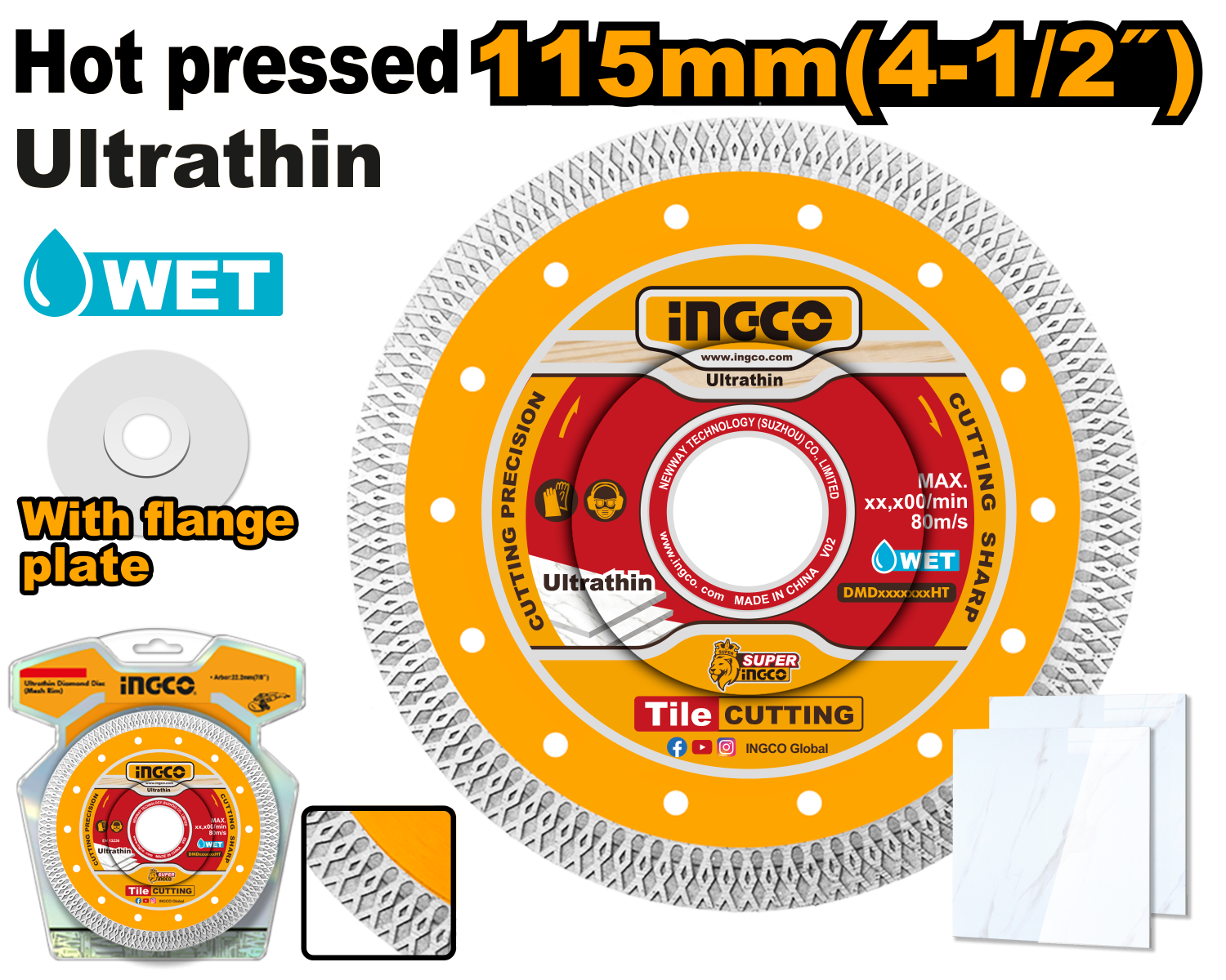 Ultrathin diamond disc115(4-1/2'')X22.2x1.4دسك قص بورسلان رفيع 4.5" 115مسكر ملم عرضها 10 ملي