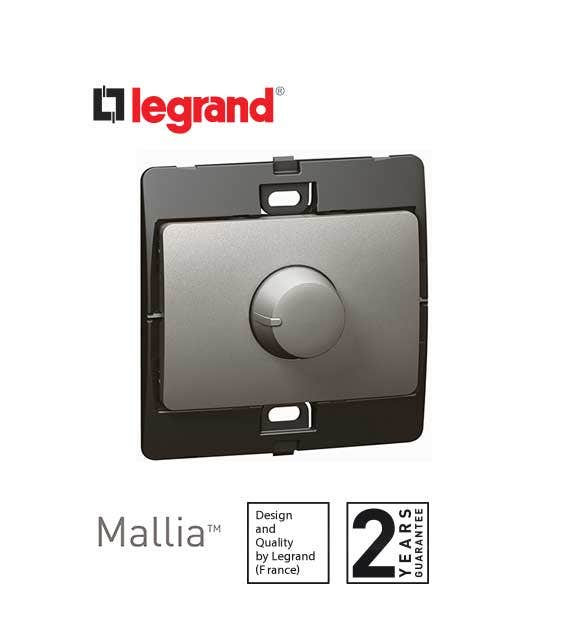 DISCONTINUED LEGRAND - Rotary Dimmer Mallia, 60-1000 W / 60-1000 Va, Dark Silver