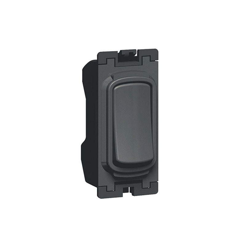 LEGRAND - Single Pole Switch Synergy, Grid Module, 2 Way Push Switch, 20AX, 250V~, Anthracite