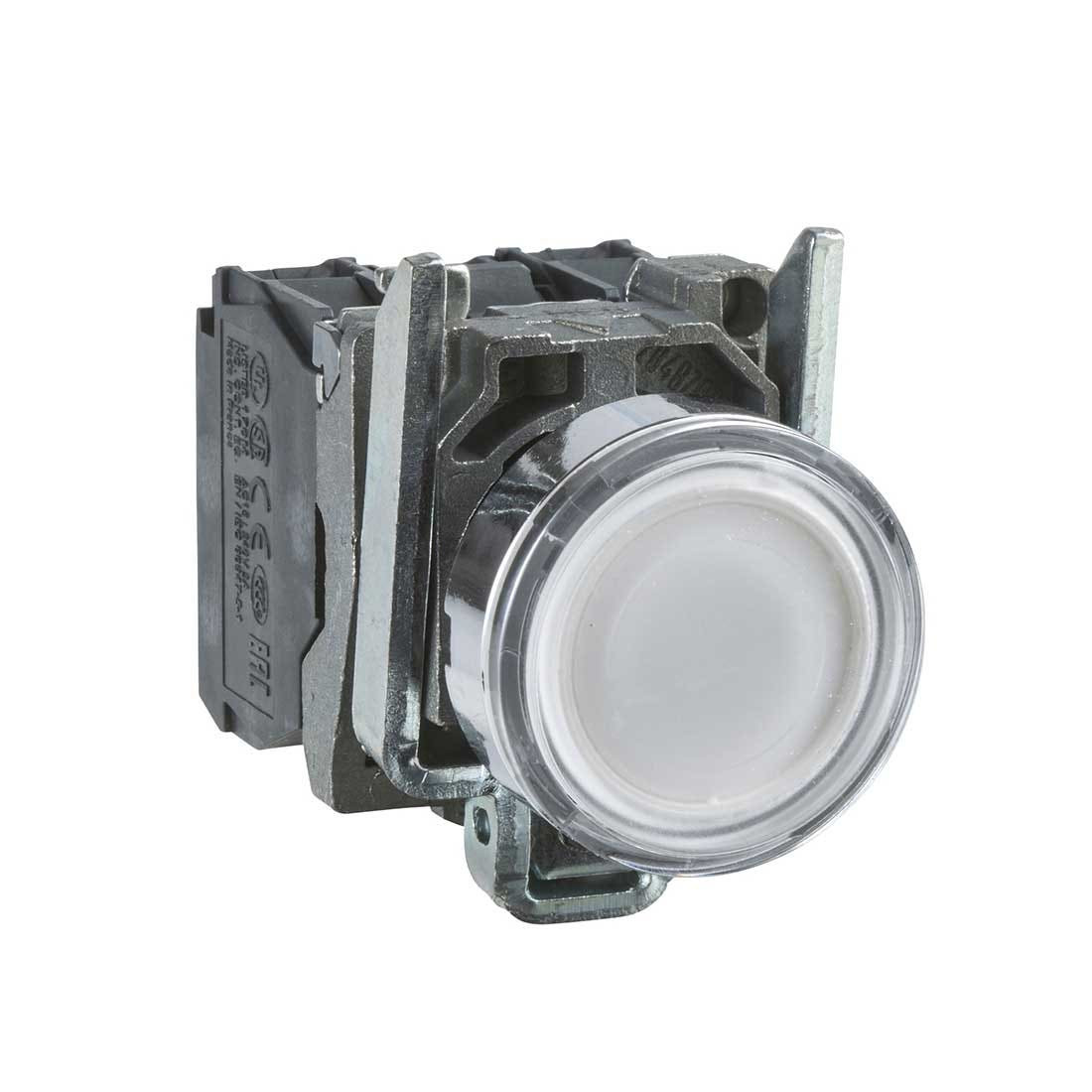 SCHNEIDER - White Flush Complete Illum Pushbutton ˜22 Spring Return 1No + 1Nc 24V