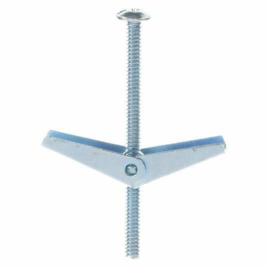 Toggle Bolt Anchor, Steel, Zinc Plated, #10-24 Anchor Thread Size, 50 PK