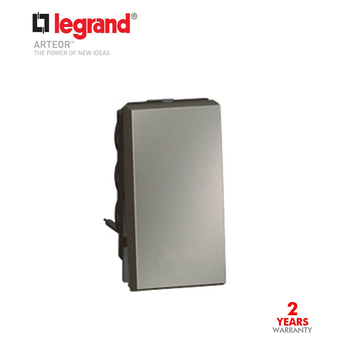 LEGRAND - 1-Way Switch Arteor 20 AX 250 V~, 1 Module, Magnesium