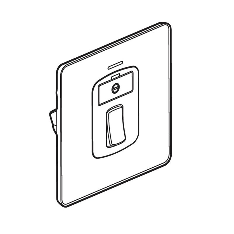 LEGRAND - Double Pole Switched Fused Connection Unit Synergy Sleek, 13A, 250V, 250V, with Blue LED Power Indicator, Glossy Gold