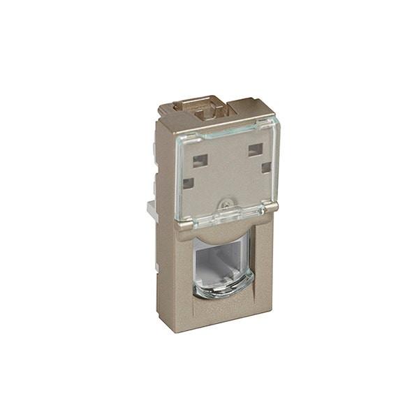 LEGRAND - Telephone Socket Arteor, RJ11, 4 Contacts, Square, 1 Module, Champagne