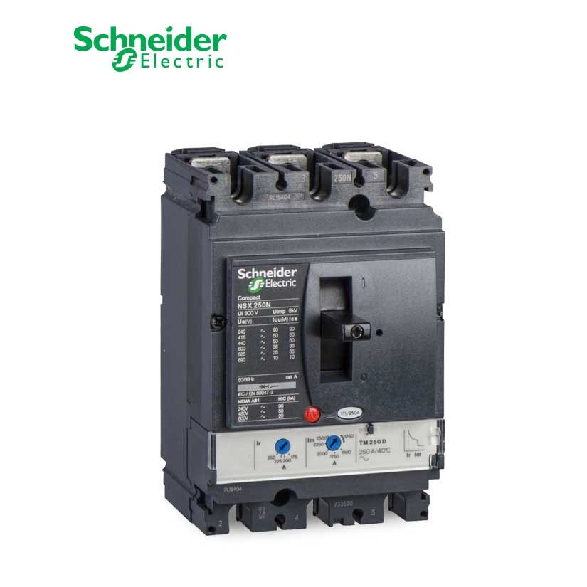 SCHNEIDER - MCCB Breaker, ComPact NSX250H, 3P 3d, 70kA at 415 VAC, TMD Trip Unit 200A