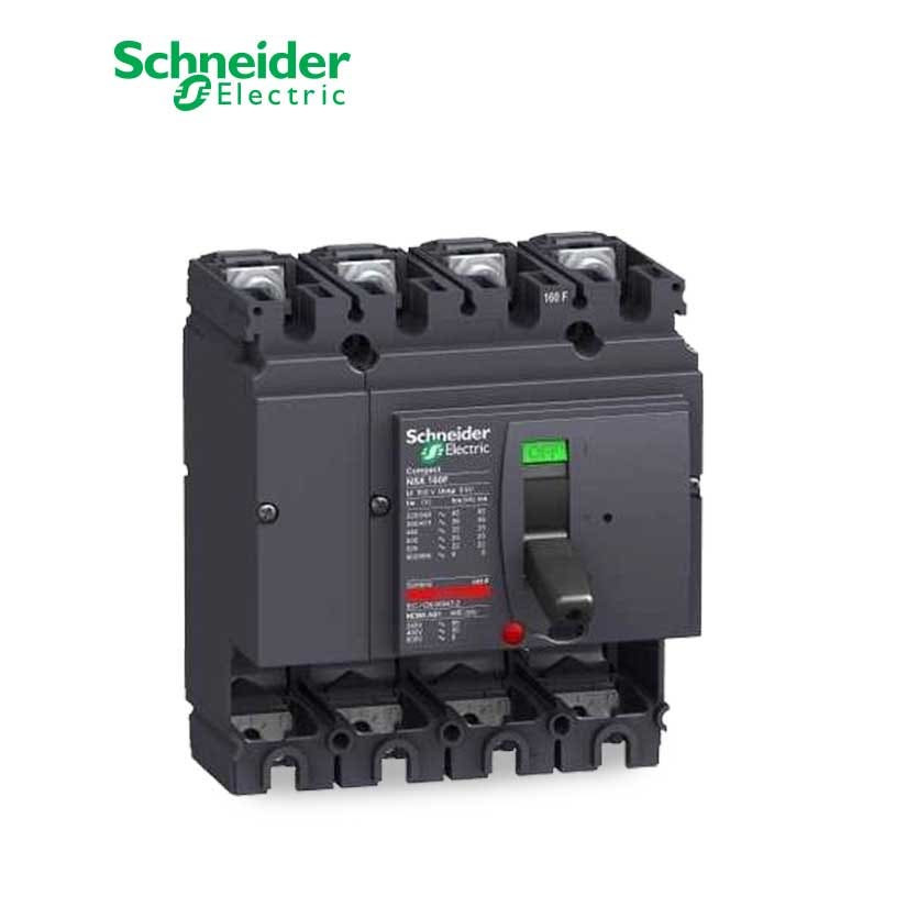 SCHNEIDER - MCCB Breaker Basic Frame, ComPact NSX100H, 100A, 4P, 70kA at 415 VAC 50/60 Hz, w/o Trip Unit