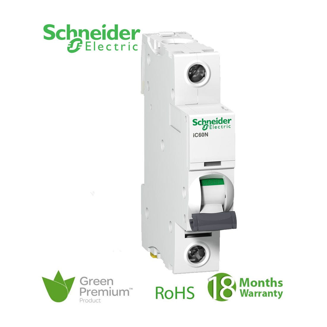SCHNEIDER - MCB Breaker, Acti9 iC60N, 1P, 16A, B curve 