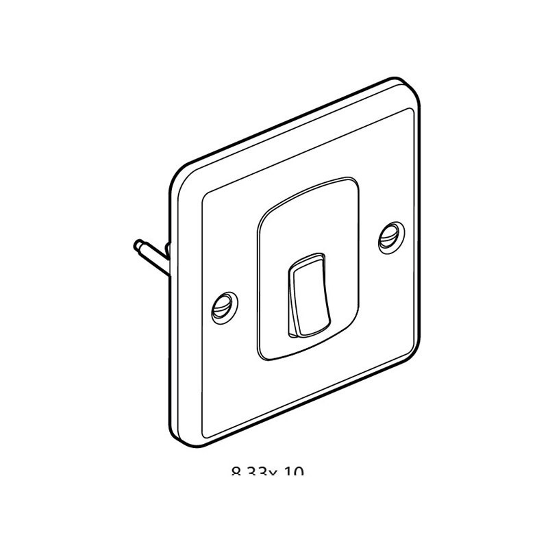 LEGRAND - Double Pole Switch Synergy Authentic, 20A, 250V, Polished Stainless Steel