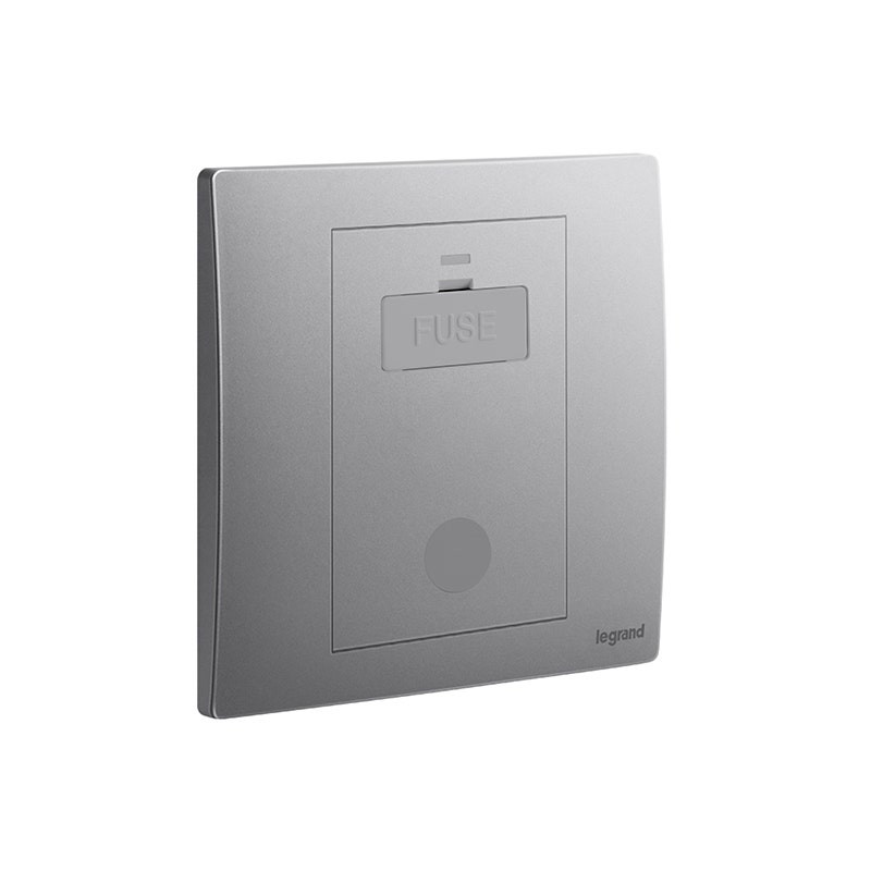 LEGRAND - Fused Connection Unit Mallia Senses, 1 Gang, Unswitched, 13A 250V, with Cord Outlet, Dark Silver