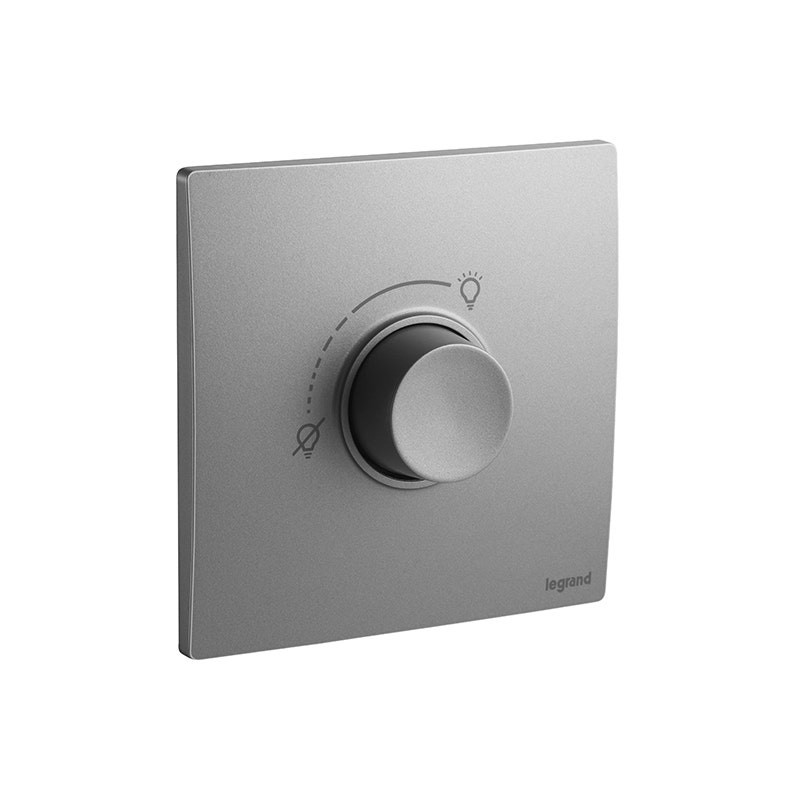 LEGRAND - Incandescent Dimmer Mallia Senses, 1 Gang, 2 Way, 40-500W, 230V, Dark Silver