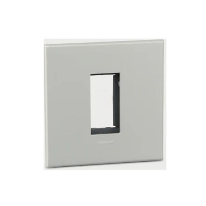 LEGRAND - Cover Plate with Frame Arteor, Indian , 1 Module, Square, Pearl Aluminium