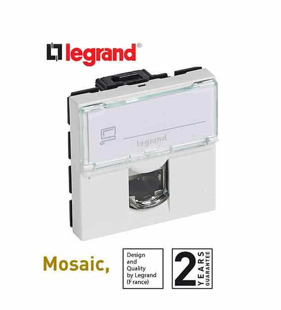 LEGRAND - RJ 45 Socket Mosaic, Lcsa², Cat. 6 UTP, 2 Modules, White