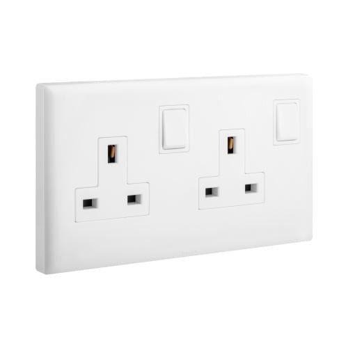 Legrand (Eloy) Double Socket with 2 Switches - 13 Amp - 250 Volt - 618048