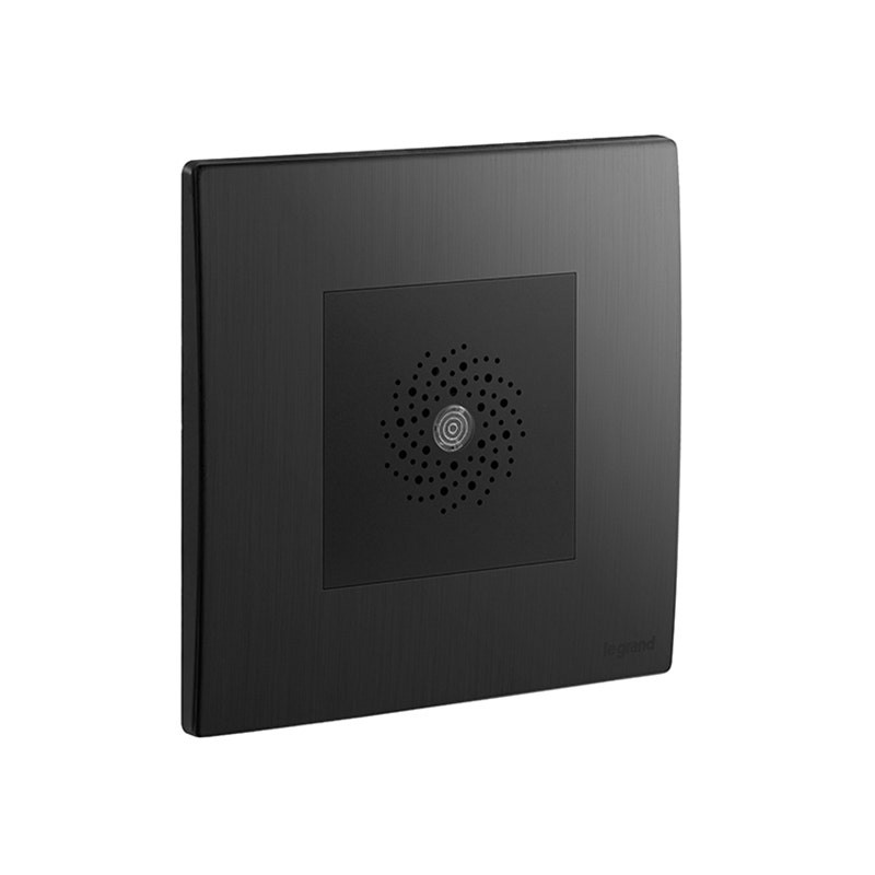 LEGRAND - Sound Light Detector Mallia Senses, without Neutral, 1 Gang, 200W, Brushed Black
