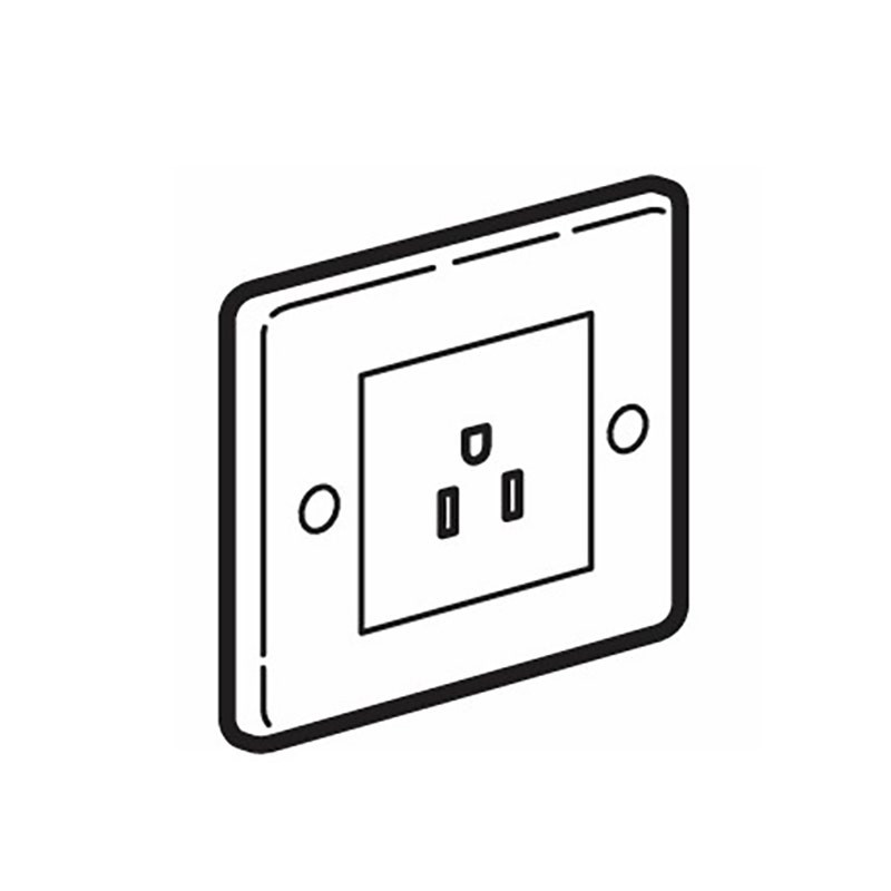 LEGRAND - Socket Outlet Synergy Authentic, US, 1 Gang, Unswitched, 15A, 127V, Brushed Stainless Steel