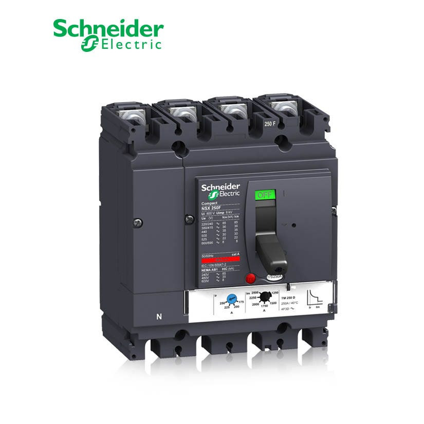 SCHNEIDER - MCCB Breaker, ComPact NSX250F, 4P 3d, 36kA at 415 VAC, TMD Trip Unit 250A