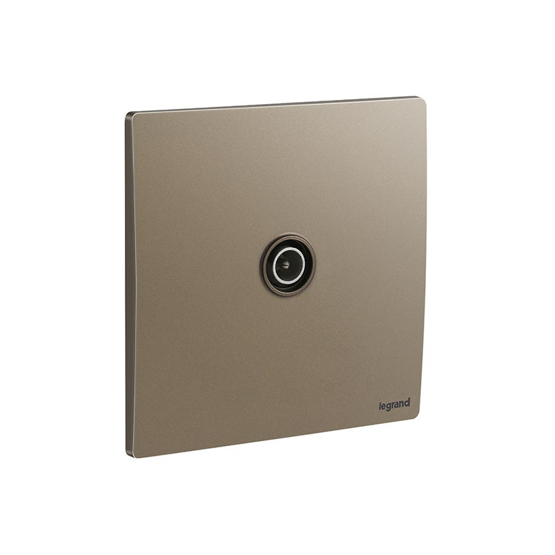 LEGRAND - Male Terminal TV Socket Outlet Mallia Senses, 1 Gang, Dark Bronze