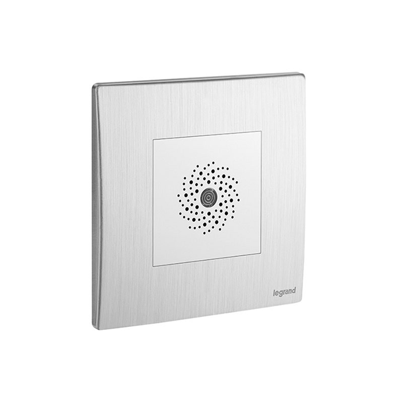 LEGRAND - Sound Light Detector Mallia Senses, without Neutral, 1 Gang, 200W, Brushed Aluminium
