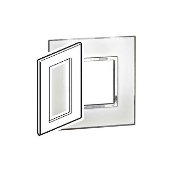 LEGRAND - Plate for Double Sockets Arteor, Square, 4 Modules, Mirror White