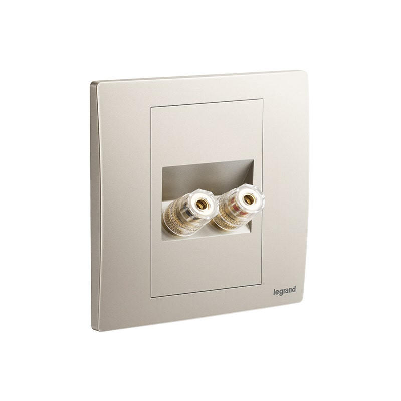 LEGRAND - Single Loudspeaker Socket Outlet Mallia Senses, 1 Gang, Champagne