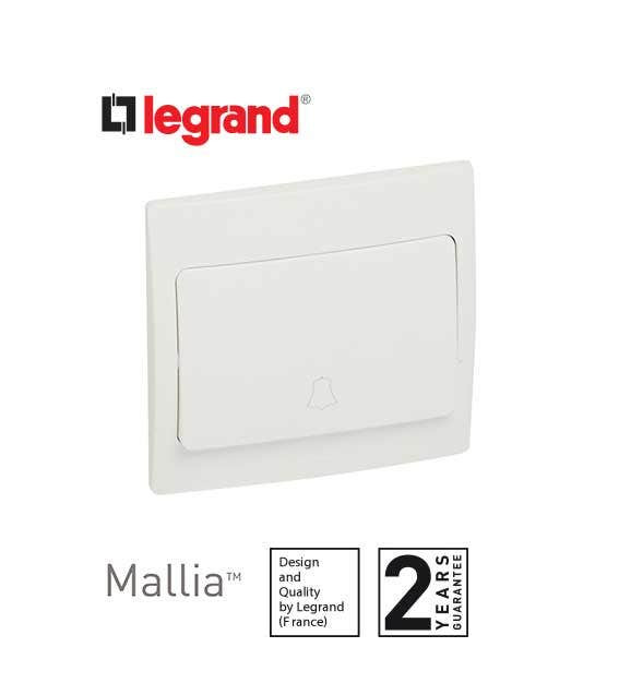 DISCONTINUED LEGRAND - Push-Button Mallia, N/O Contact, 10 A, 250 V~, White