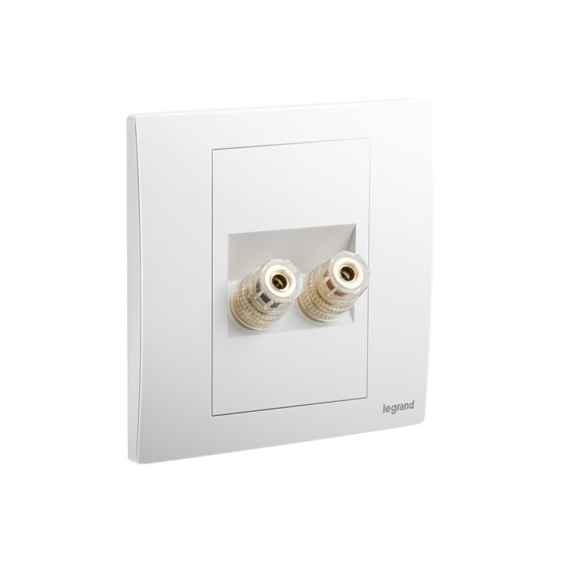 LEGRAND - Single Loudspeaker Socket Outlet Mallia Senses, 1 Gang, Matt White