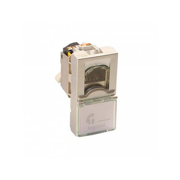 LEGRAND - Data Socket Arteor, RJ45, Cat.6A, UTP, 1 Module, Soft Aluminium