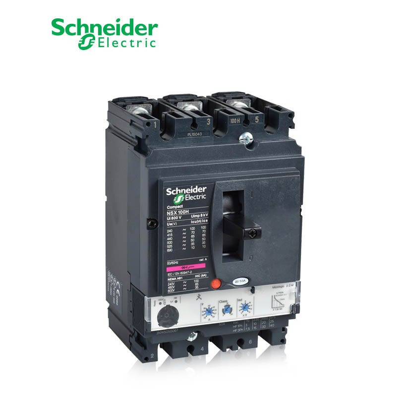 SCHNEIDER - MCCB Breaker, ComPact NSX160H, 3P 3d, 70kA at 415 VAC, MicroLogic 2.2 Trip Unit 160A