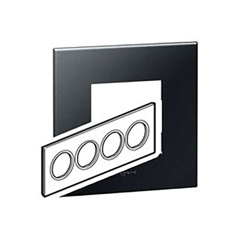 LEGRAND - Plate Arteor, BS, Round, 8 Modules, Graphite