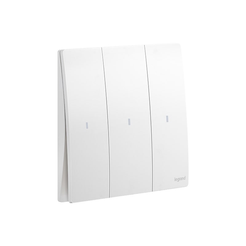 LEGRAND - Illuminated Switch Mallia Senses, 3 Gang, 2 Way, 16AX, 250V, Matt White